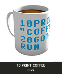 10 PRINT COFFEE mug