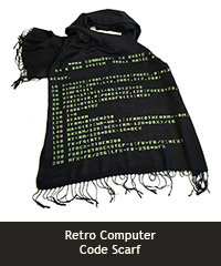 Retro computer code scarf