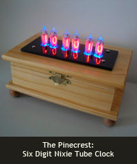 The Pinecrest: 6 digit nixie tube clock